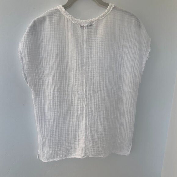 Michael Stars Crinkle Gauze Cotton Top - Picture 2 of 7